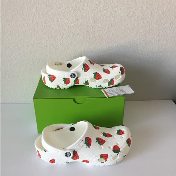 🍓 CROCS Vacay Vibes White Clog Strawberry Print - Picture 3 of 7